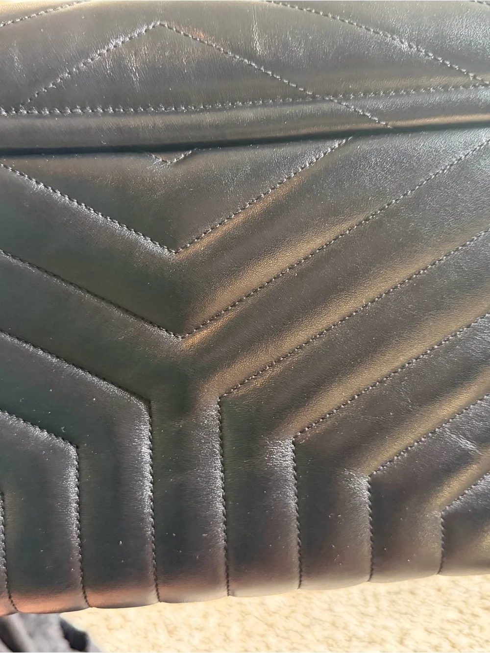Saint Laurent Black Quilted Leather Shoulder Bag with Chain Strap